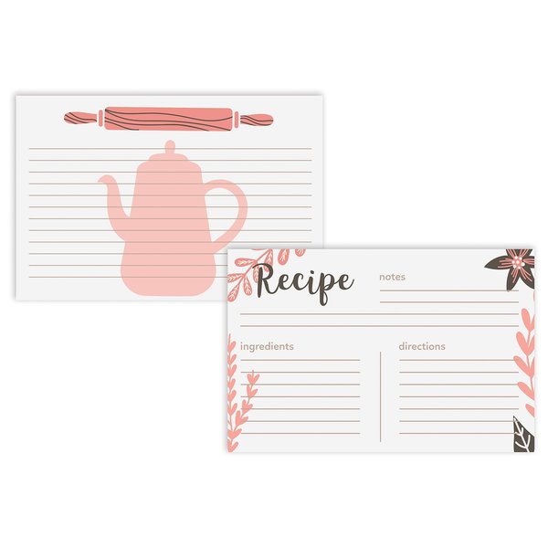 Better Kitchen Products Premium Double Sided Recipe Cards, 4 x 6 inch, Recipe Index Cards, 60PK 64580